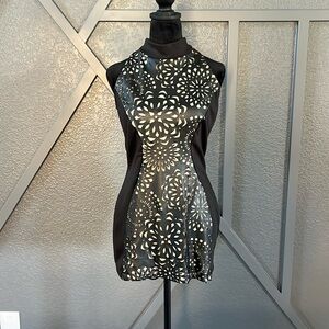 Woman Mini Dress; size M; leather lacing
